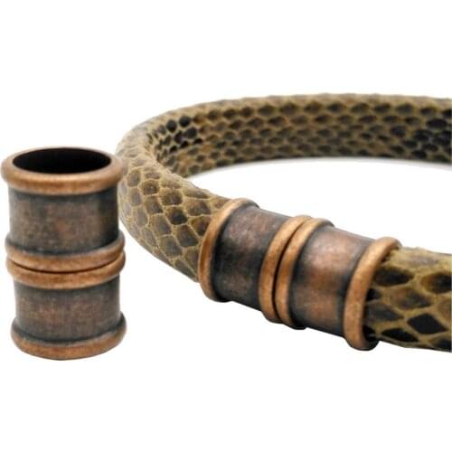 AaaZee 3 sets 9mm Round Hole Magnetic Clasp Antique Copper Barrel