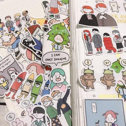 30pcs Cute cartoon INS girl Stickers Crafts Scrapbooking stickers book Student label Decorative sticker DIY Stationery