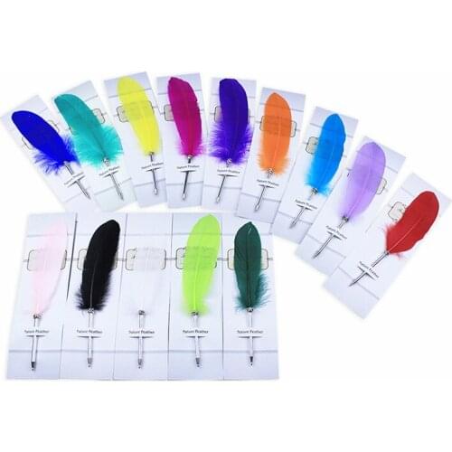 Fashion Feather Ballpoint Pen for Wedding Gift Office School Writing Supplies W9153