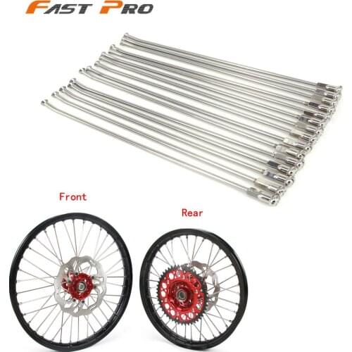 Motorcycle 36 Pcs 21" Front 18" 19" Rear Wheel Steel Spokes Nipples Pit Bike Enduro Spokes Steel Wire Cap Hat For HONDA CRF
