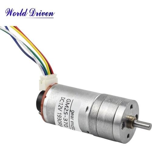 GM25-370 Gear Dc 12V Motor Encoder High Torque 1350RPM 12RPM
