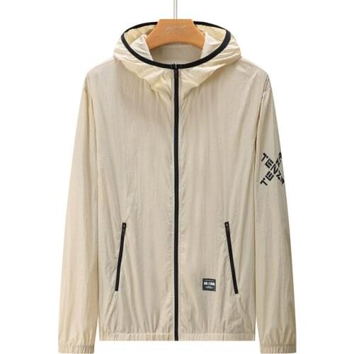 Mens Sunscreen Clothe Hooded Skin Ice Silk Thin Sunscreen Clothes Korean Style Clothes For Male Casual Loose Jacket Clothing