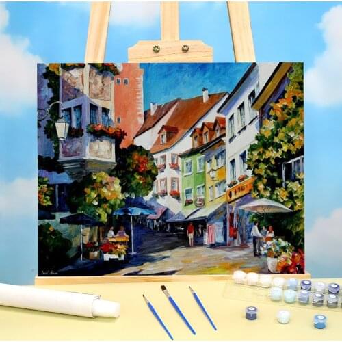 Sunny Town DIY Paint By Numbers Package Oil Paints 40*50 Oil Painting Home Decor Crafts Adults Drawing