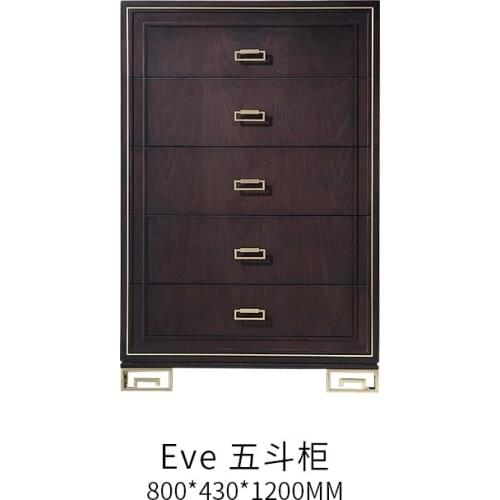 Light luxury new Chinese solid wood chest bedroom furniture storage cabinet modern simple storage cabinet household