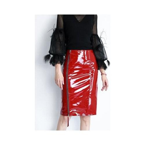 Top brand Fashion 2020 New Real Genuine Sheep Leather Skirt E70 high quality