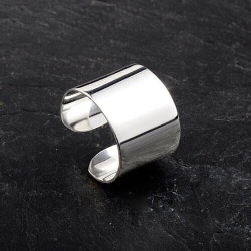 Korean Style Silver Color Opening Rings Personality Exaggerated Smooth and Shiny Rings For Women