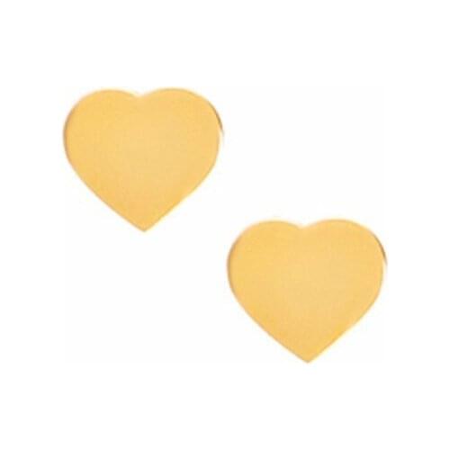 RIR Stainless Steel Gold Heart Shaped Stud Earrings Temperament Elegant Ladies Jewelry Earrings Valentines Day Gift For Her