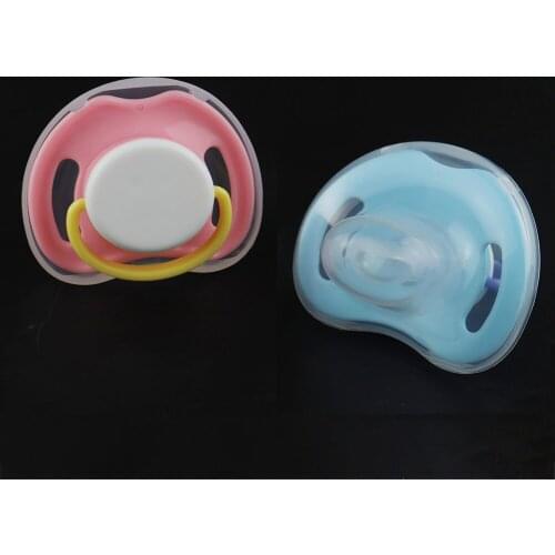 3 Sizes Baby Silicone Pacifier Soothing Infants Bite Chew Supplies Newborn Comfort Appease Nipple Flat Teat Pacifiers