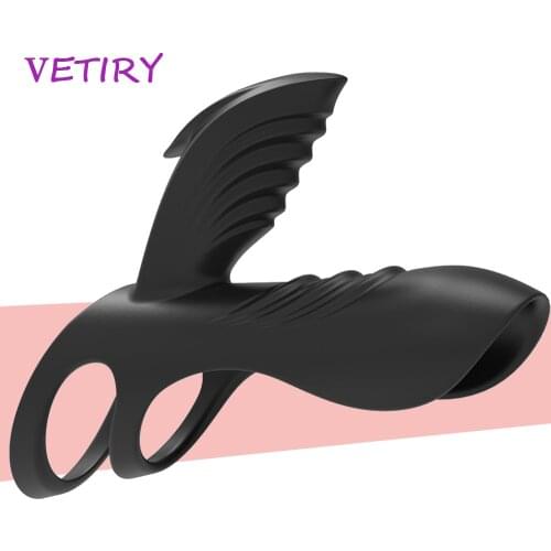Silicone Penis Ring Cock Ring Delayed Ejaculation Clitoris Stimulation Dual Ring Penis Enlargement Sex Toys For Men Erection