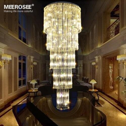 Modern Long Ceiling Light Fixture G9 Glass Lustres de cristal Luxury lighting Stair Lamp for hotel and project Lamparas de Techo