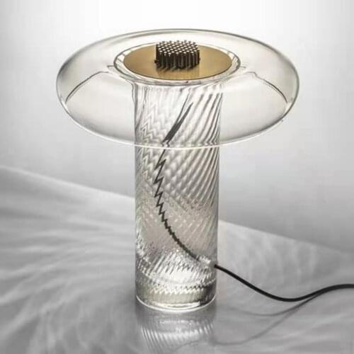 Modern Minimalist Study Table Lamp Showroom Villa Bedroom Hotel Bedside Bar Decoration Transparent Twisted Glass Designer De