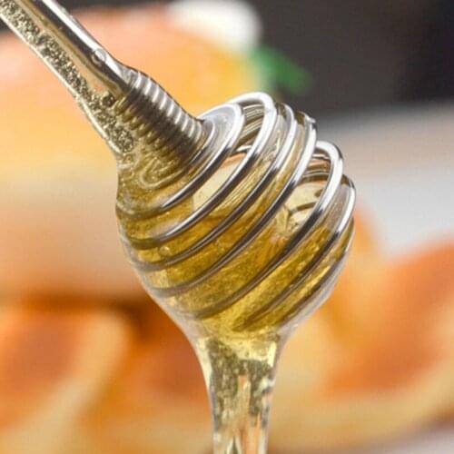 200pcs Stainless Steel Spiral Design Honey Stirring Rod Mixing Sugar Spoon Bar Mixing Drinks Bar Kitchen Tools