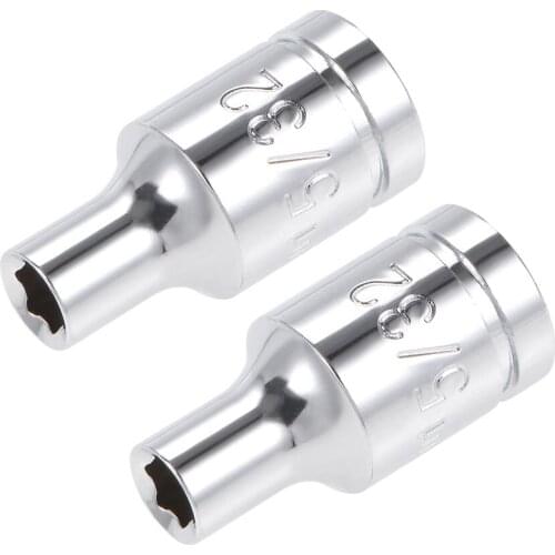 Uxcell 2pcs 1/4 Inch Drive 6 Point Shallow Socket Inch Cr-V Steel to DIY hand-making automotive repair household maintenance