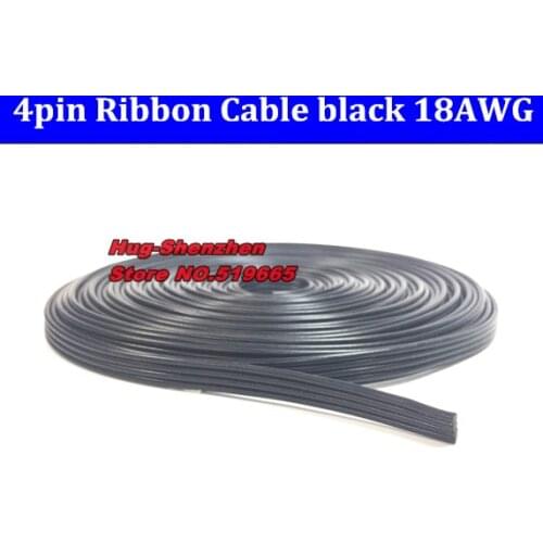 High Quality 4-pin 4pin all BLACK 18AWG Ribbon cable for DIY video card power cable modular power Supply Cable