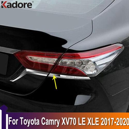 For Toyota Camry XV70 LE XLE 2017 2018 2019 Chrome Taillight Eyebrow Cover Trim Rear Tail Light Lamps Eyelid Strip Accessories