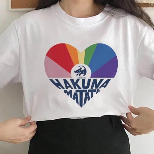 Disney The Lion King Women T-shirt Fashion Cartoon HAKUNA MATATA Print Tshirt Casual Harajuku T shirt Female Cute Tee Woman Tops