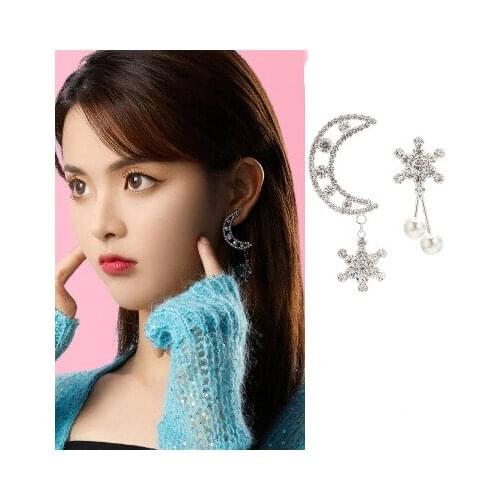Moon star Ear Korean Drama Same TV Personality Earrings For Women Girls Pendientes