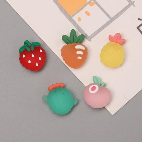 10 PCS Lovely Cartoon Fruit DIY Resin Jewelry Accessories For Headdress Handmade Material Jewelry Making