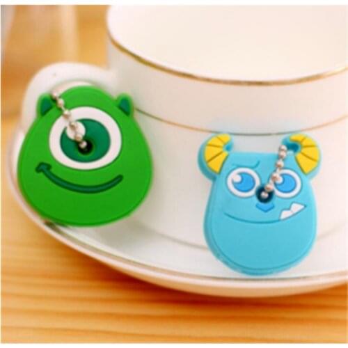 2Pcs/Set New Creative Silica Gel Protective Key Case Cover for Key Control Dust Cover Cartoon Key Holder Key Chains Hot Sale