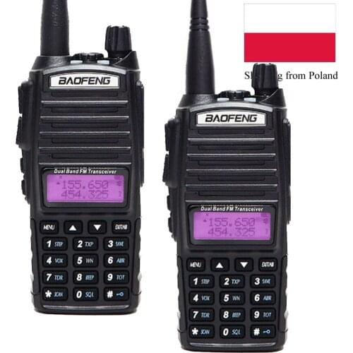 2PCS/lot BaoFeng UV-82 5W UHF VHF Dual Band 136-174&400-520MHz Ham Radio 2800mAh Battery Walkie Talkie