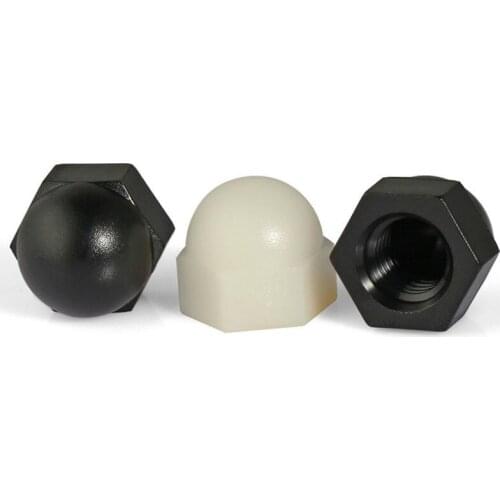 20Pcs DIN1587 RoHS M3 M4 M5 M6 M8 M10 Black And White Nylon Nut Plastic Cap Nuts Decorative Acorn Nut