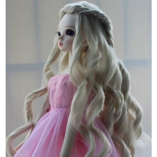2018 New Arrival 1/3 1/4 1/6 Bjd SD Doll Wig Gold Fashion Long Big Wavy Wig