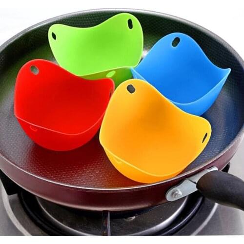 4pcs/1pc Egg Poachers Silicone Egg Cooker Kitchen Tools Pancake Cookware Bakeware Steam Eggs Plate Tray Healthy Egg Pancake