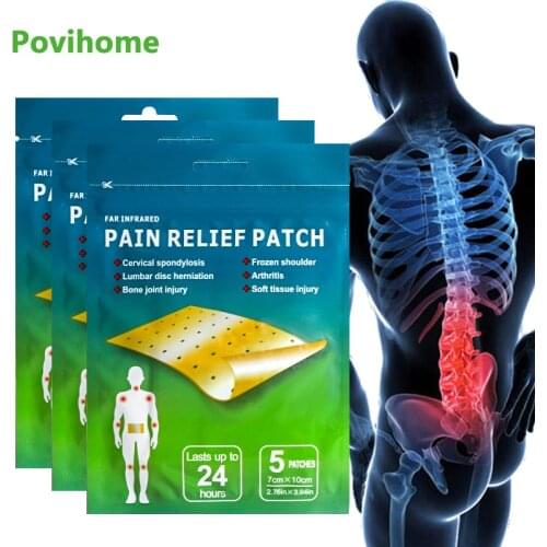5pcs Far Infrared Pain Relief Patch Cervical Spondylosis Bone Joint Injury Arthritis Lumbar Ache Frozen Shoulder Medical Plaster