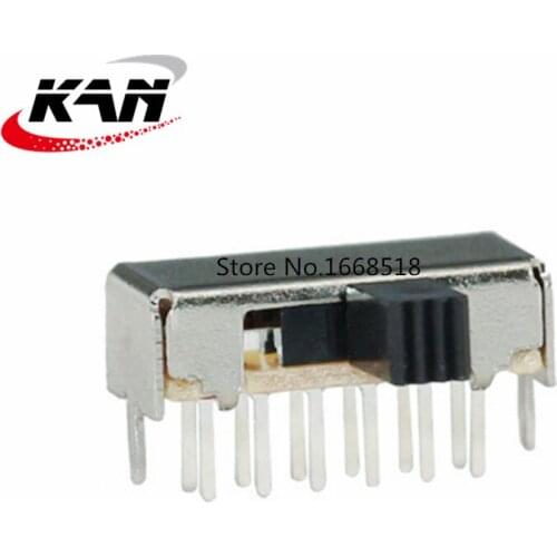 50pcs SK-24D07 (2P4T) double row 10 feet 4 shift horizontal toggle switch with shrapnel side dial slide switch double knife