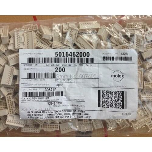 5016462000 CONN RECEPT 20POS 2MM MOLEX Connectors Terminals housings 100% new original parts 501646-2000