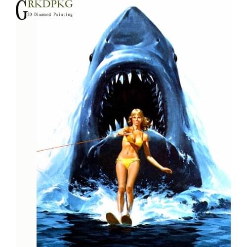 5D special shaped diamond painting Giant shark rhinestones diamond embroidery diamond mosaic sale Cross stitch Home decoration