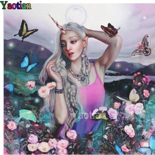 Diy Diamond Crystal 5d diamond mosaic Elf Unicorn Girl Butterfly Flower diamond painting cross stitch embroidery full round