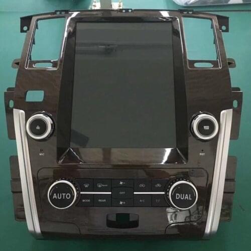 PX6 2Din Car Radio Tesla Android 9 GPS Navigation Multimedia Player For NISSAN PATROL Y62 2010 13.6inch Wooden Stereo Head Unit
