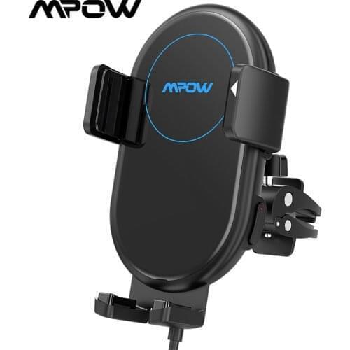 Mpow Wireless Car Charger Mount 10W Auto-clamping Qi Fast Charging Car Mount with Power Storage Car Phone Holder for iPhone 12