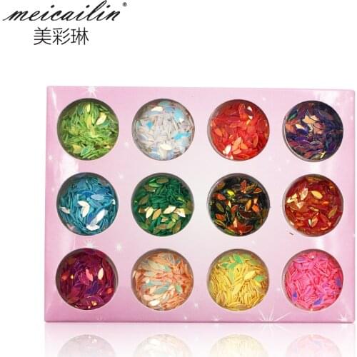 New 12pcs/set Multi Colors 3D Horse Eye Sequins Nail Glitter Accessory DIY Nails Beauty Nail Art Tools Manicure Nail Decorations