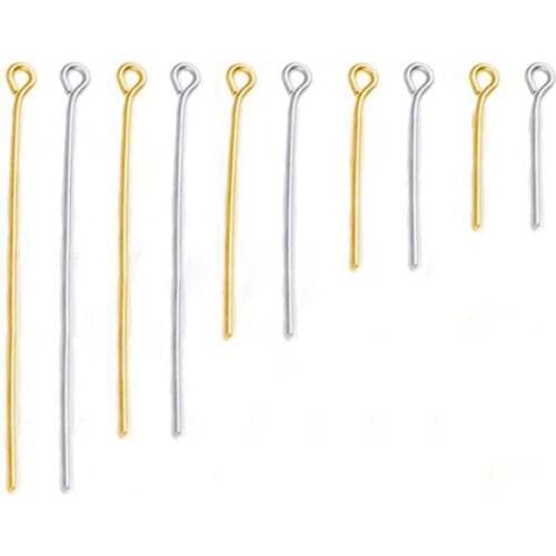 200pcs 20 30 40 50 mm Gold Silver Colors Eye Head Pins Findings For Diy Jewelry Making Jewelry Accessories Supplies DIY Craft
