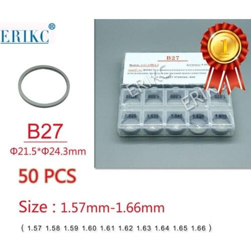 ERIKC Common Rail Injectors Adjust Shim B27 Shim Adjusting Gasket Sizes 1.57-1.66mm 50 Pcs