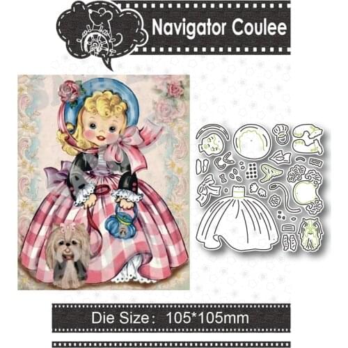 Princess dress girl cutting mold 2021 dead scrapbook metal die cutting mold chicken breast template clear stamp DIY craft