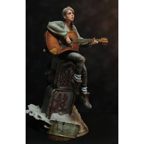 GK Hand-Made Resin White Mold WF2019 Winter Guitar Girl Unpainted Kits Spot