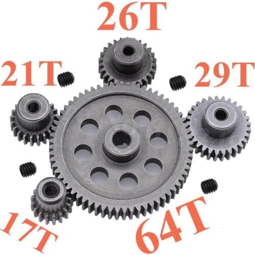 HSP Infinite Steel Gear Metal Gear Reducer Big Gear Motor Gear 17T 21T 26T 29T 64T 94123