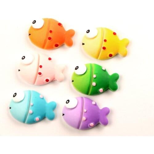 20Pcs 30x20mm Mixed Fish Resin Cabochon Flatback Decoration Crafts Embellishments For Scrapbooking Diy Accessories
