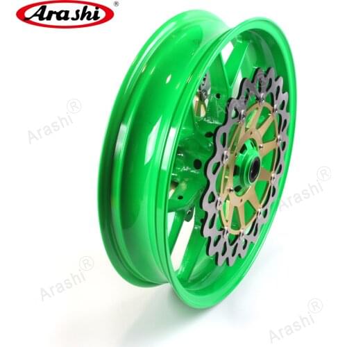 Arashi Front Wheel Rim Brake Disc Rotor Set For HONDA CBR1000RR 2008 - 2017 CBR1000RR CBR1000 2013 2014 2015 Wheel Hub Green