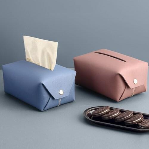Paper Towel Container Facial Napkin Bag Holder Home Desktop Organizer Car Seat Storage Removable Tissue Case Leather Wipes Box