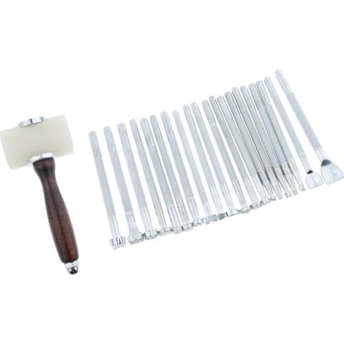 Leathercraft Nylon Hammer & 20/pack Leather Stamps Saddle Making Craft Tools