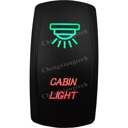 Laser -CABIN LIGHT -Car Boat Green & Red Led On Off Rocker Switch Waterproof, Overload Protection, SPST, Truck Marine Caravan
