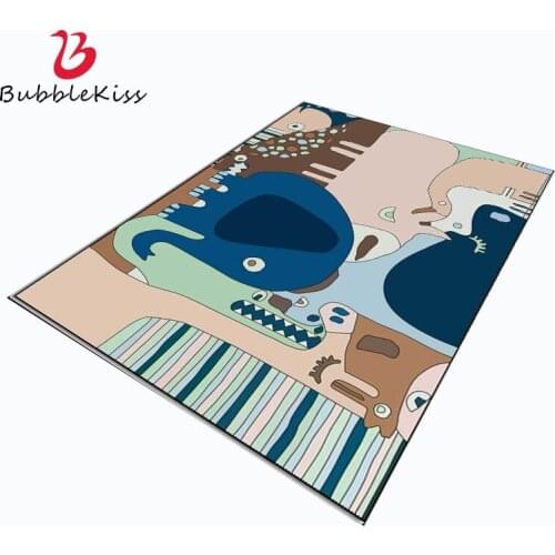 Bubble Kiss Blue Home Bedside Decor Customized Carpets American Style Cartoon Animals Pattern Rugs Anti-wrinkle Floor Mats