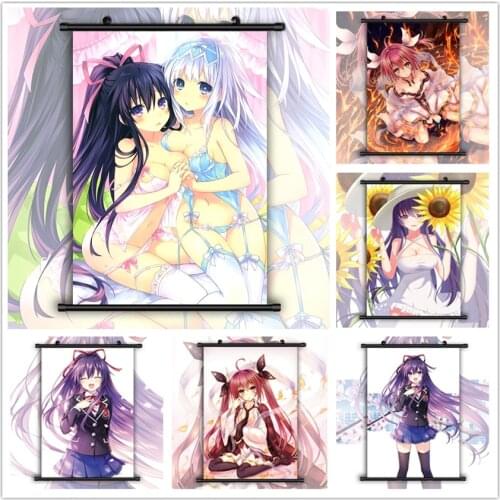 Date a Live Tohka Yatogami Itsuka Kotori HD Print Wall Poster Scroll