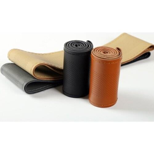 Car steering wheel cover Diameter 38cm Wholesale Supply Do Not Fade handlebar braid Genuine Leather Steering-Wheel