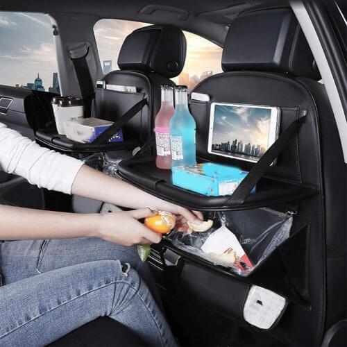 Car Backseat Organizer Foldable Multifunctional Black Back Seat Storage Holder Tray for Vehicles