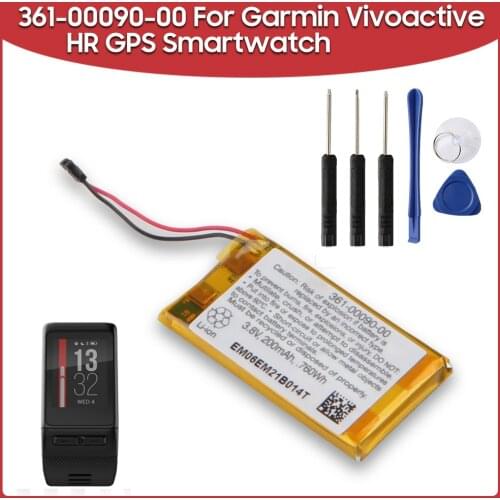 Original Replacement Battery 200mAh 361-00090-00 For Garmin Vivoactive HR GPS Smartwatch Rechargeable battery